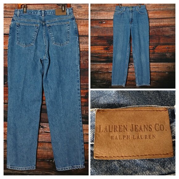 Lauren Jeans Co Size 12 Ralph Lauren Vintage 90s High Rise Mom Relaxed Denim - Picture 1 of 8